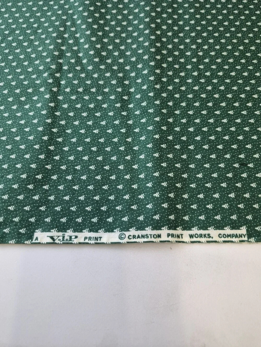V.I.P. Print Cranston Green White Pine Tree Fabric 34x42”